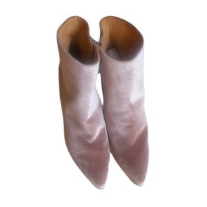 Stuart Weitzman size 10 pink velvet ankle boots pointed toe